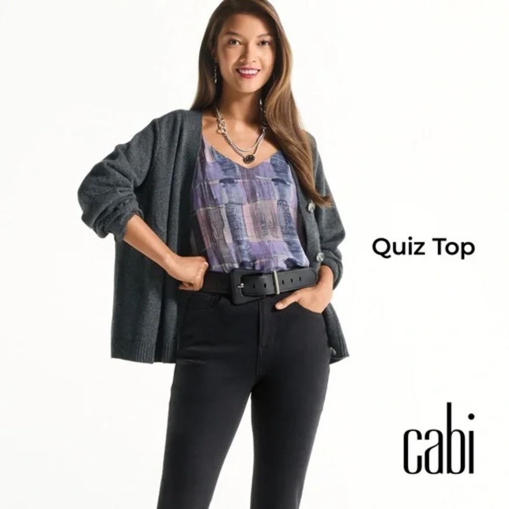 Small CAbi Tank Purple Quiz Top
